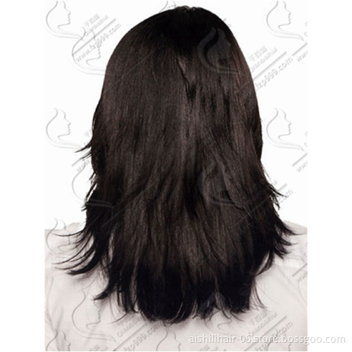Aishilif wholesale  cheap Synthetic hair long natural straight black color wigs synthetic hair wig for  black women